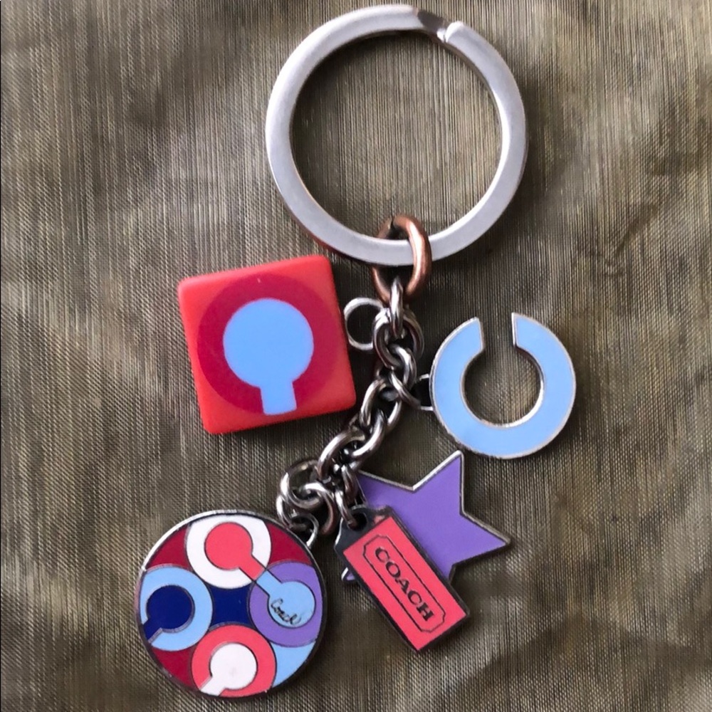 Coach Pink & Blue Charm Keyring - Picture 2 of 4